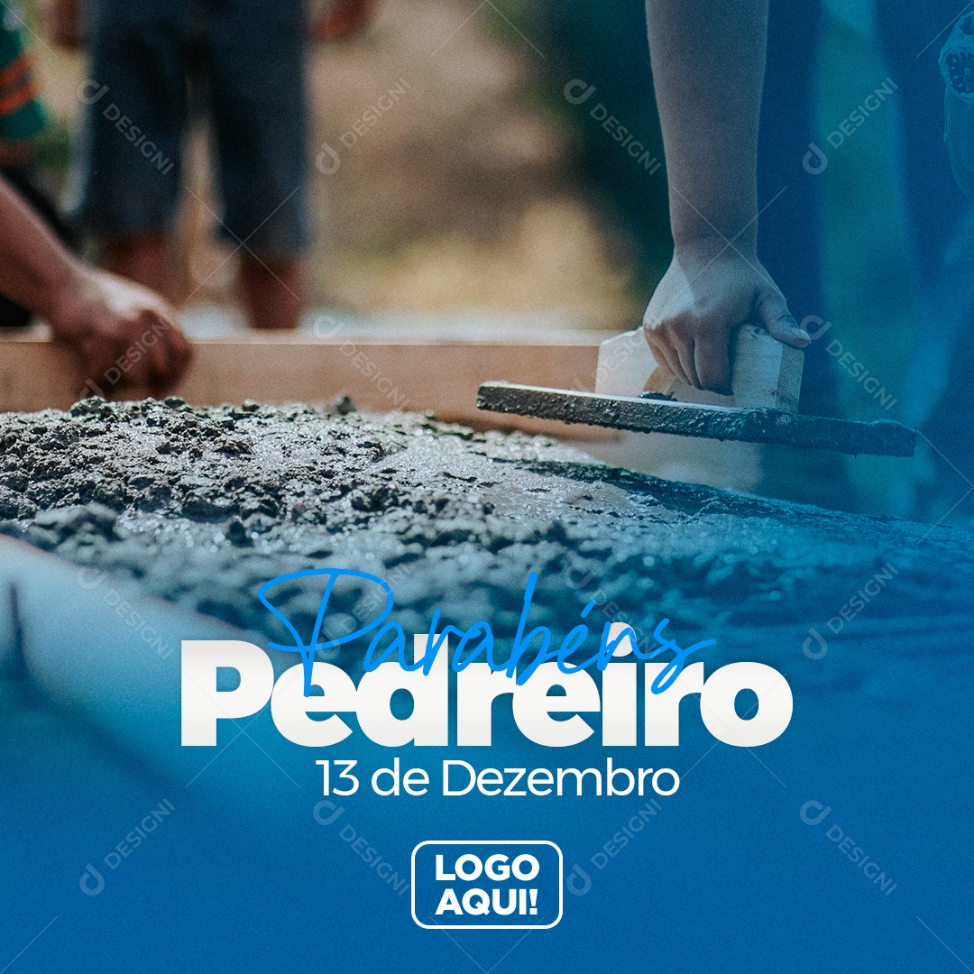 Parabéns Pedreiro 13 de Dezembro Social Media PSD Editável