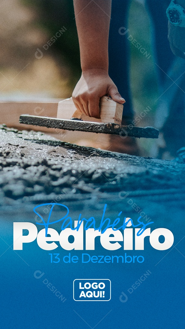 Story Parabéns Pedreiro 13 de Dezembro Social Media PSD Editável