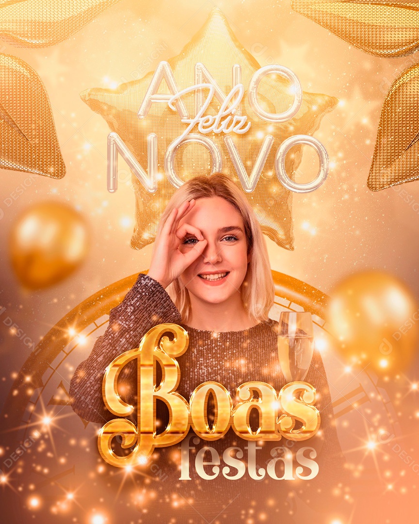 Post Feliz Ano Novo PSD Social Media PSD Editável