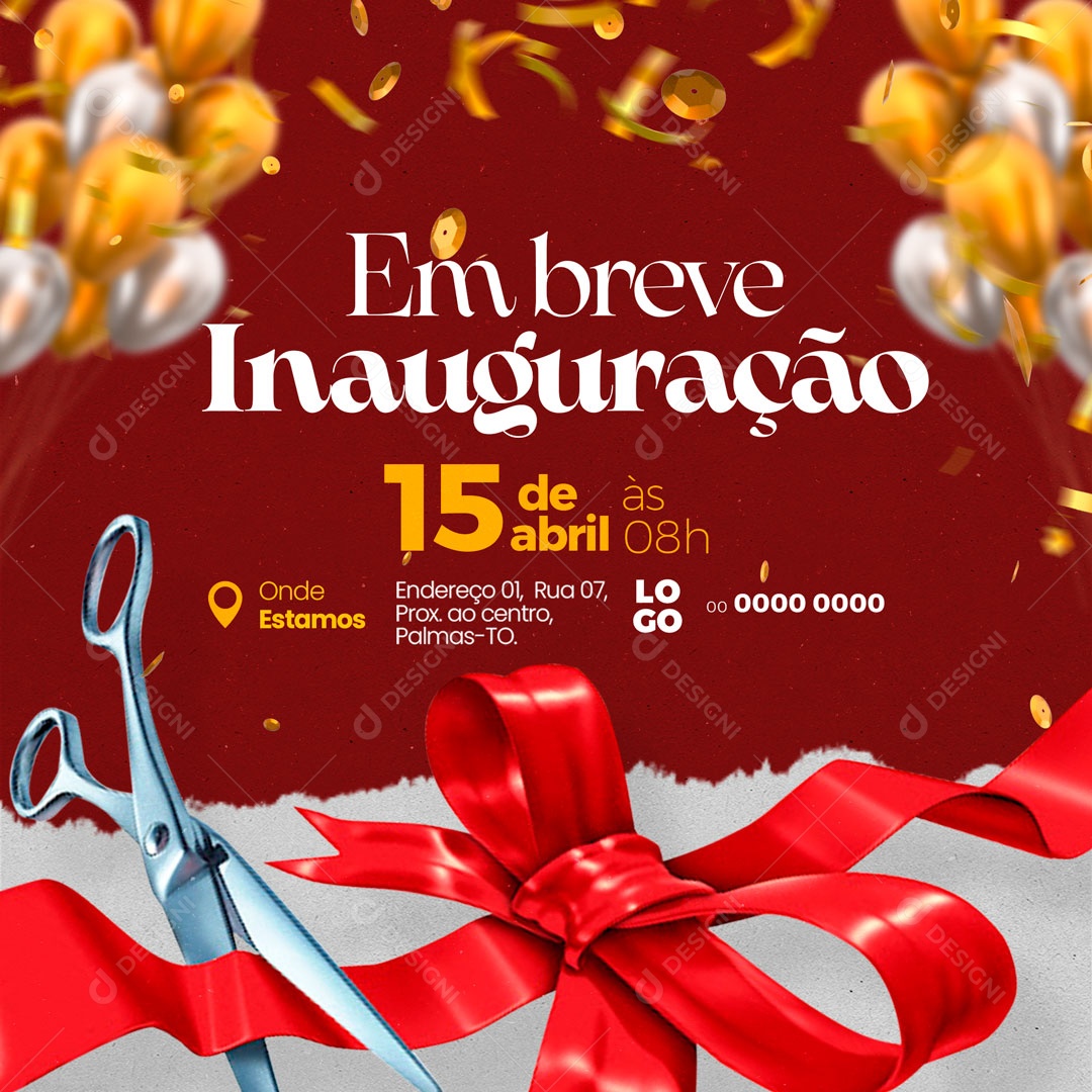 Social Media Inauguração Bar Distribuidora Restaurante PSD Editável