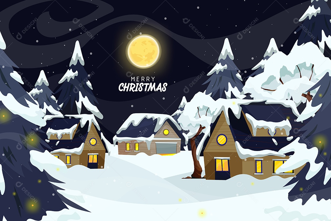 Um Campo Tranquilo Situado na Neve por Toda Parte EPS