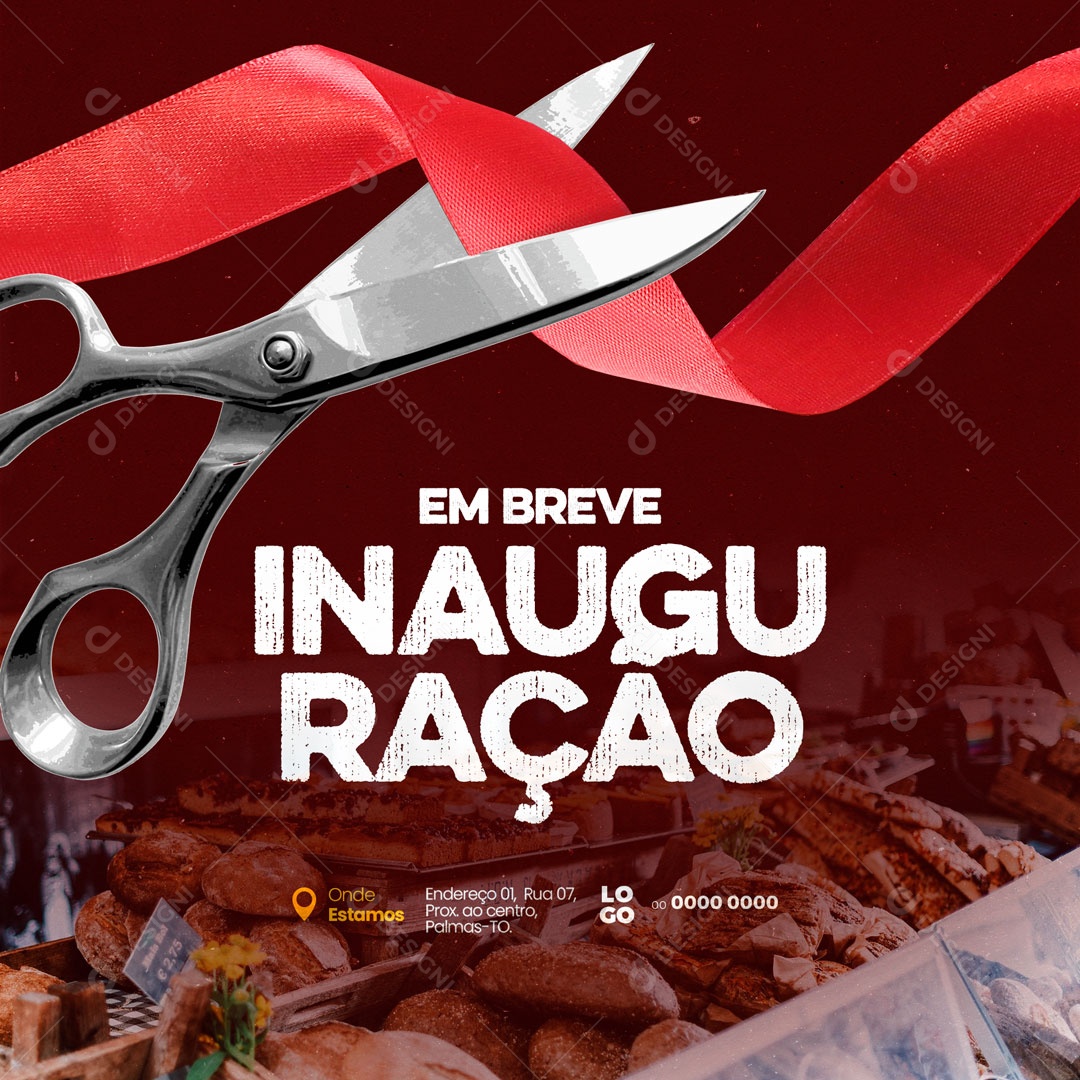 Em Breve Inauguração Social Media PSD Editável