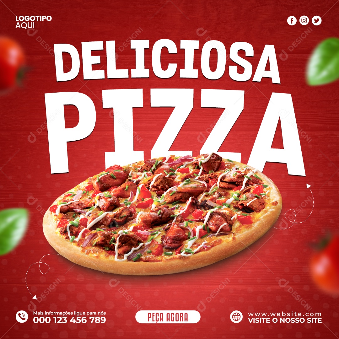 Deliciosa Pizza Social Media PSD Editável