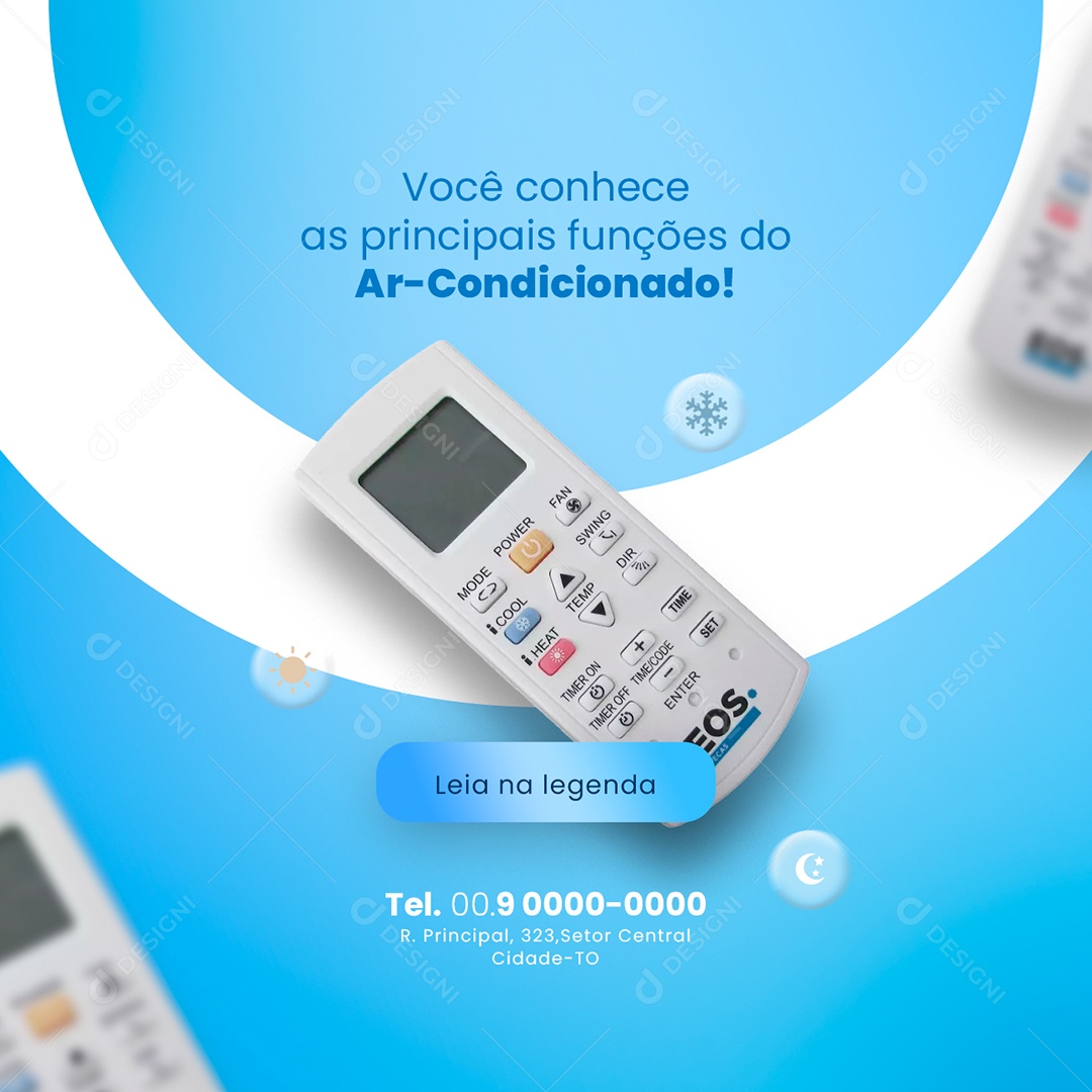 Você Conhece as Principais Funções do Ar Condicionado Social Media PSD Editável