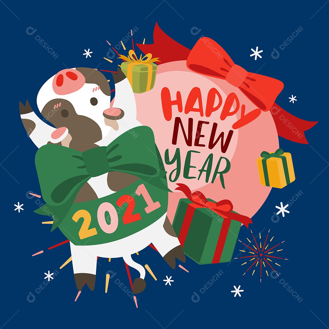 Feliz Ano Novo 2021 Vetor EPS