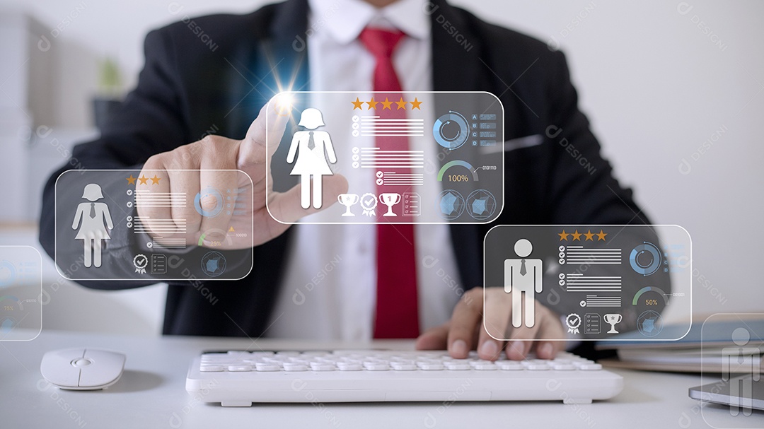 RH, recrutamento e liderança. Consolidação de equipe. Selecione uma equipe