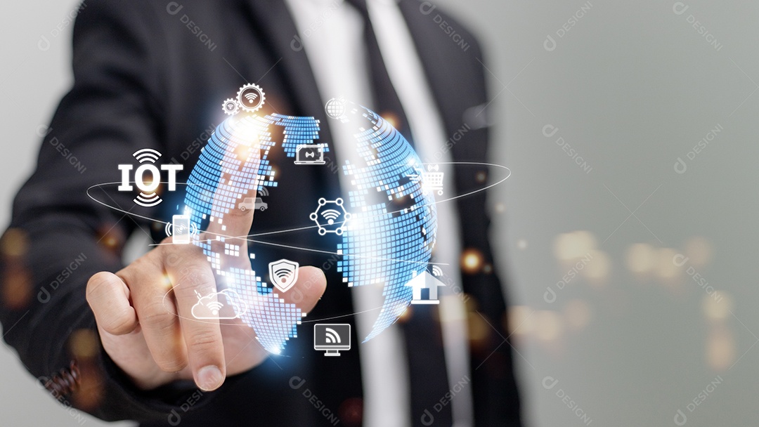 Interface de tela virtual IOT. Internet das Coisas ou conceito de tecnologia IOT