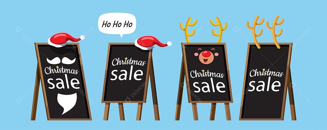 Venda de Natal no Menu do Quadro Negro Vetor EPS