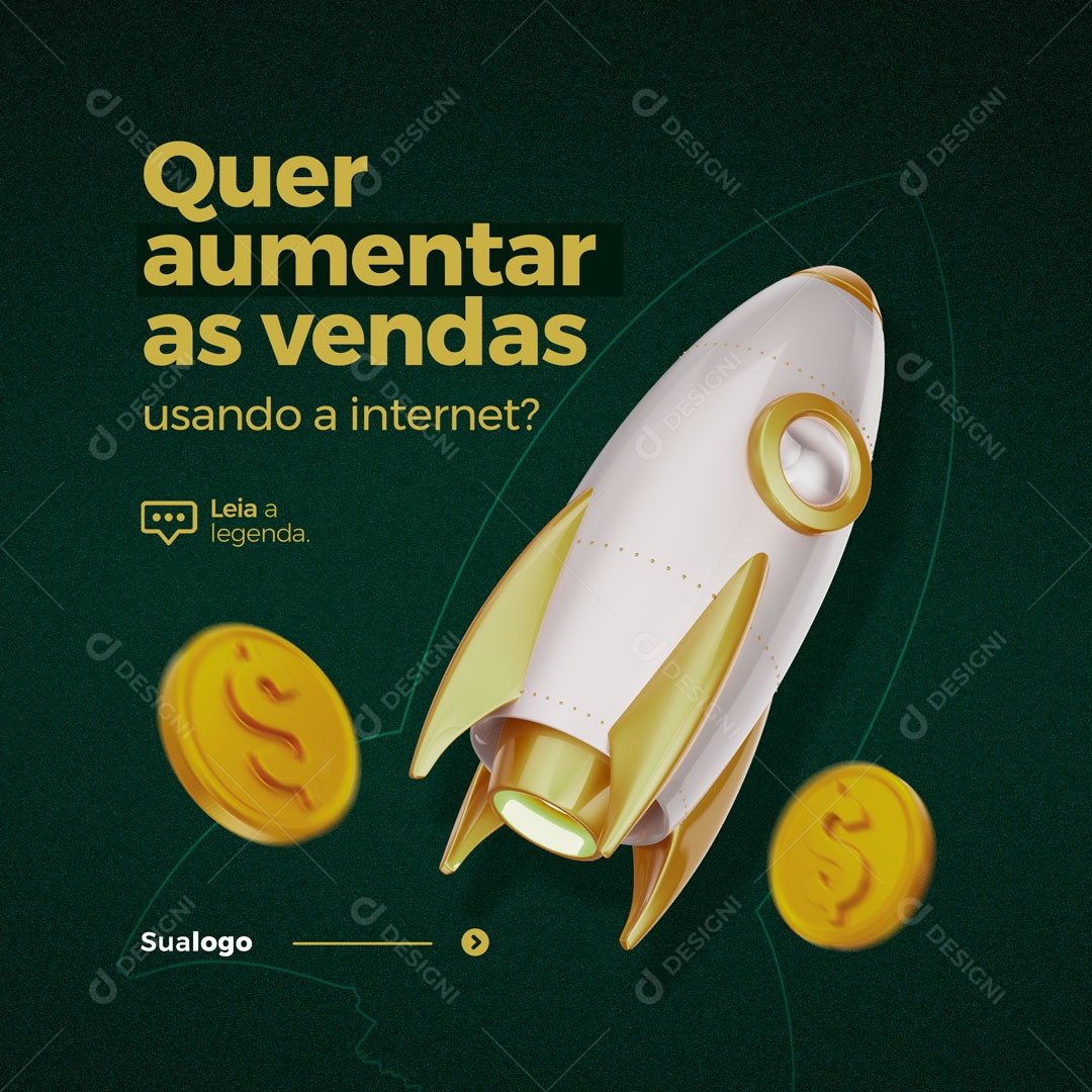Quer Aumentar as Vendas Usando Internet? Marketing Digital Social Media PSD Editável