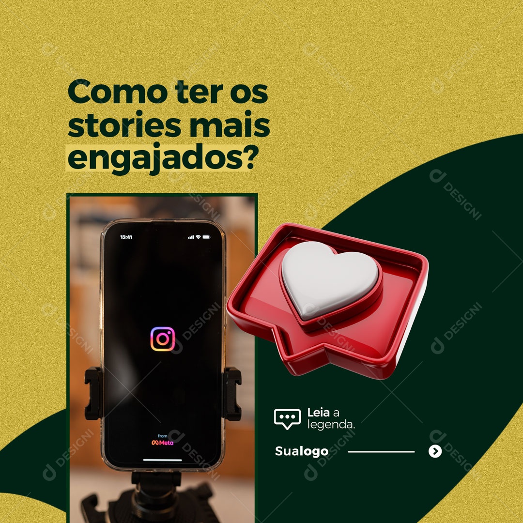 Como Ter os Stories Mais Engajados? Marketing Digital Social Media PSD Editável