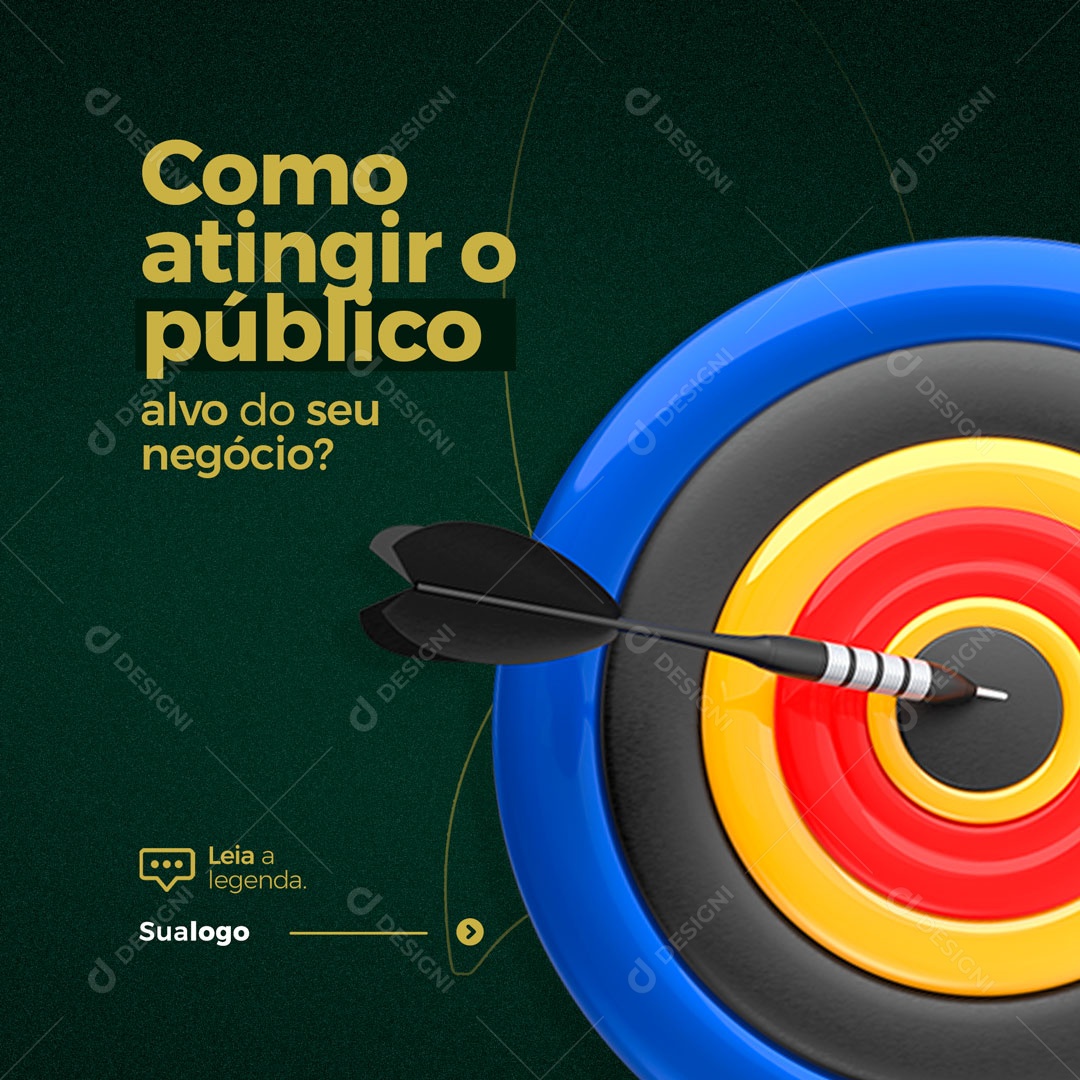 Como Atingir o Público Alo do Seu Negócio? Marketing Digital Social Media PSD Editável