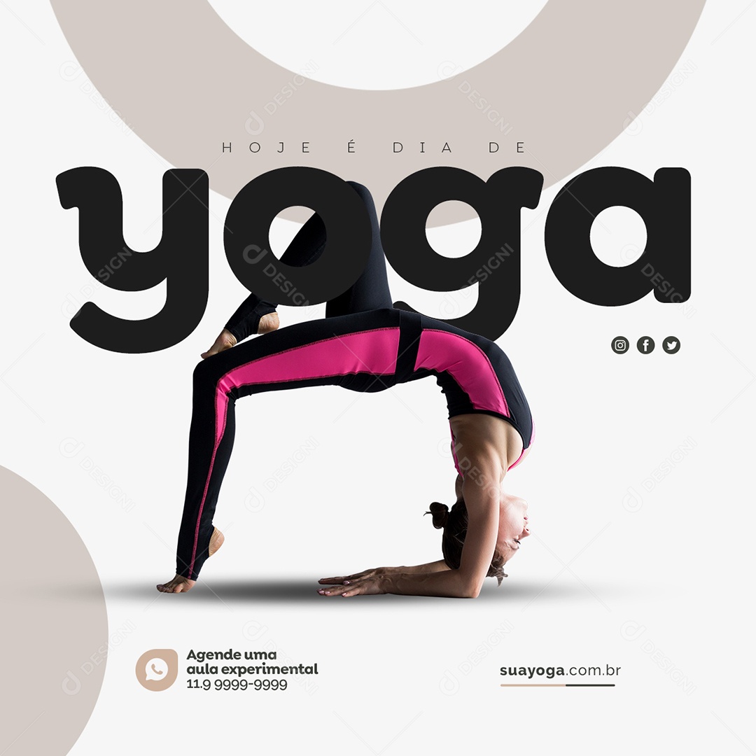 Hoje é Dia de Yoga Social Media PSD Editável