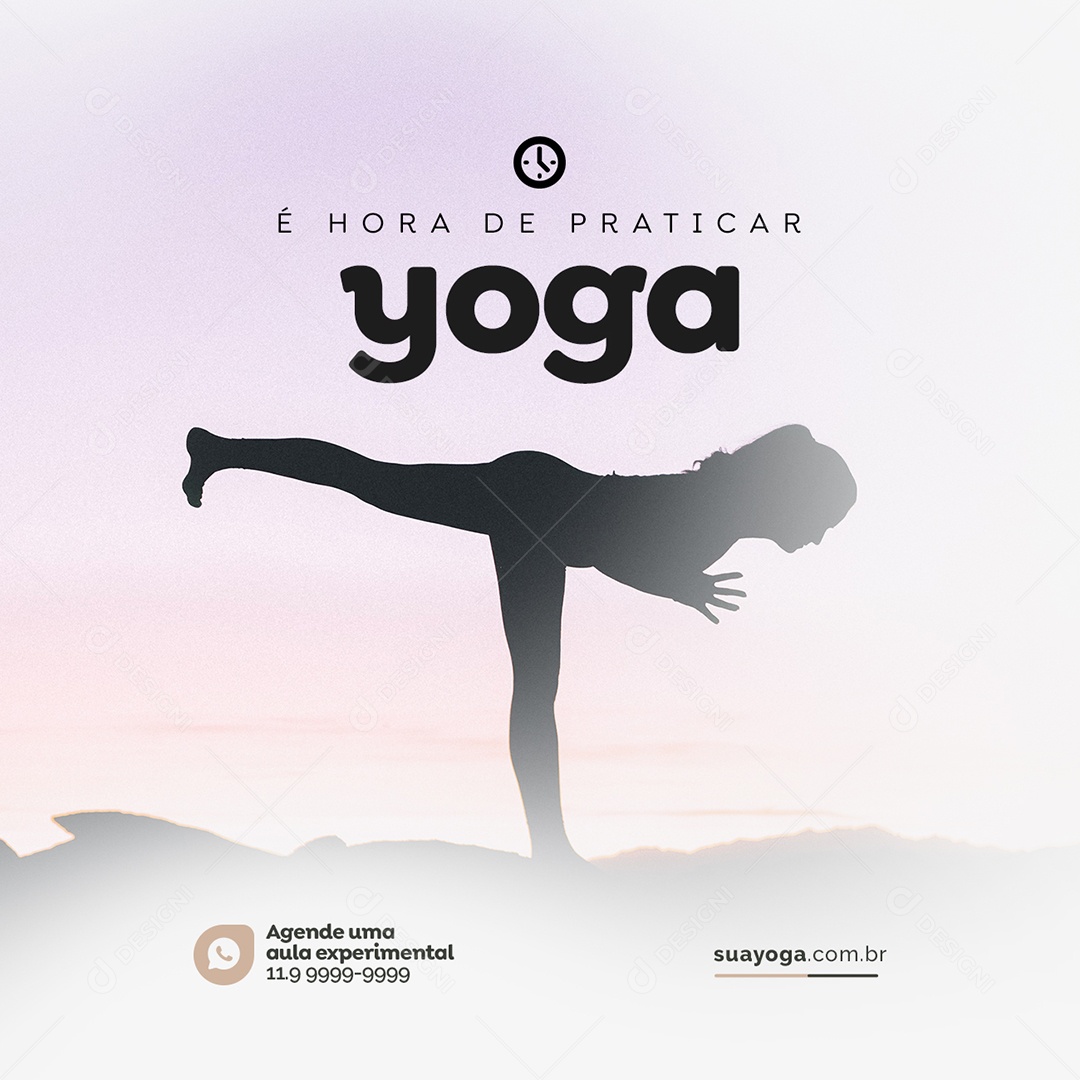 É Hora de Praticar Yoga Social Media PSD Editável