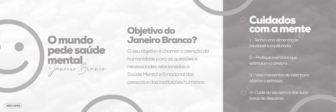 O Mundo Pede Saúde Mental Carrossel Janeiro Branco Social Media PSD Editável