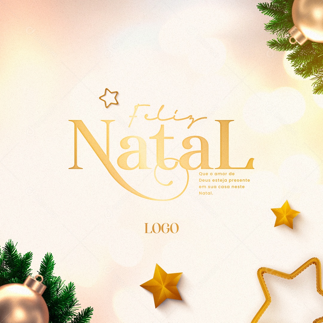 Que o Amor de Deus Esteja Presente em Sua Casa neste Natal Social Media PSD Editável