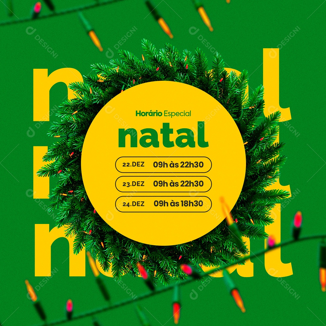 Post Horário de Funcionamento de Natal PSD Social Media PSD Editável