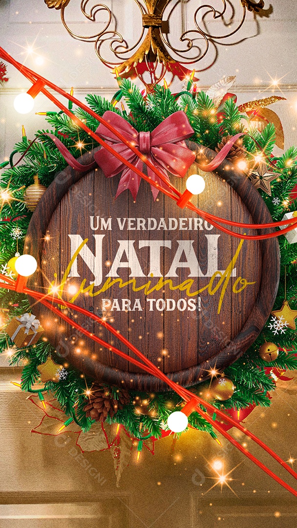 Story Um Verdadeiro Natal Iluminado para Todos Feliz Natal Social Media PSD Editável