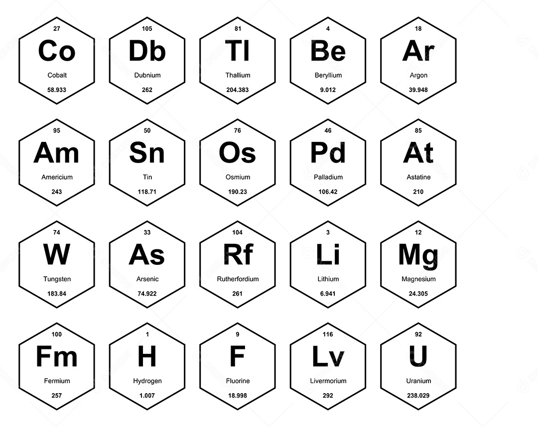 Tabela Periódica Ícones Vetor EPS