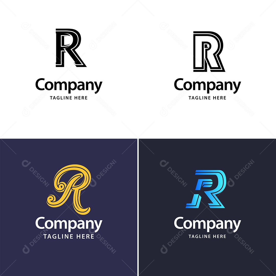 Logo R Logotipos Modernos Vetor EPS