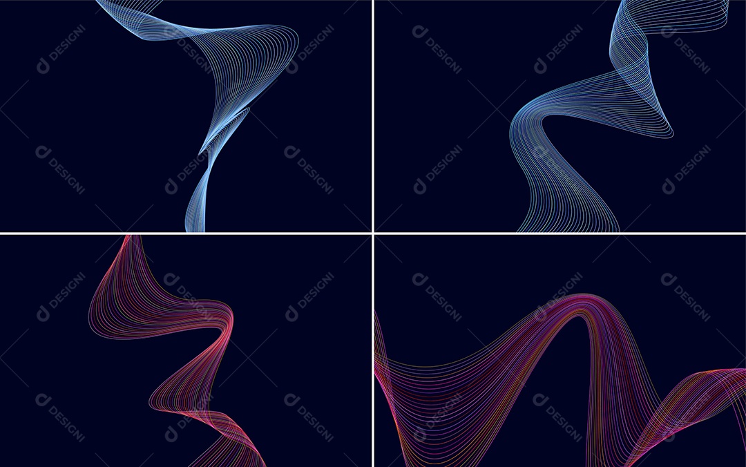 Ondas Sonoras Coloridas Dinâmicas De Linhas Mínimas Vetor EPS