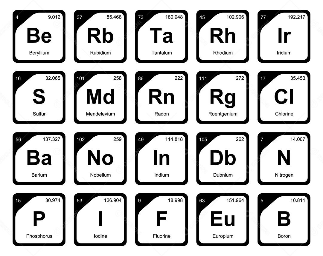 Tabela Periódica Ícones Vetor EPS