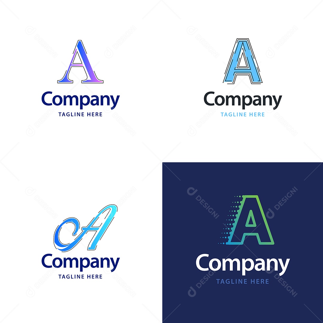 Logo A Logotipos Modernos Vetor EPS