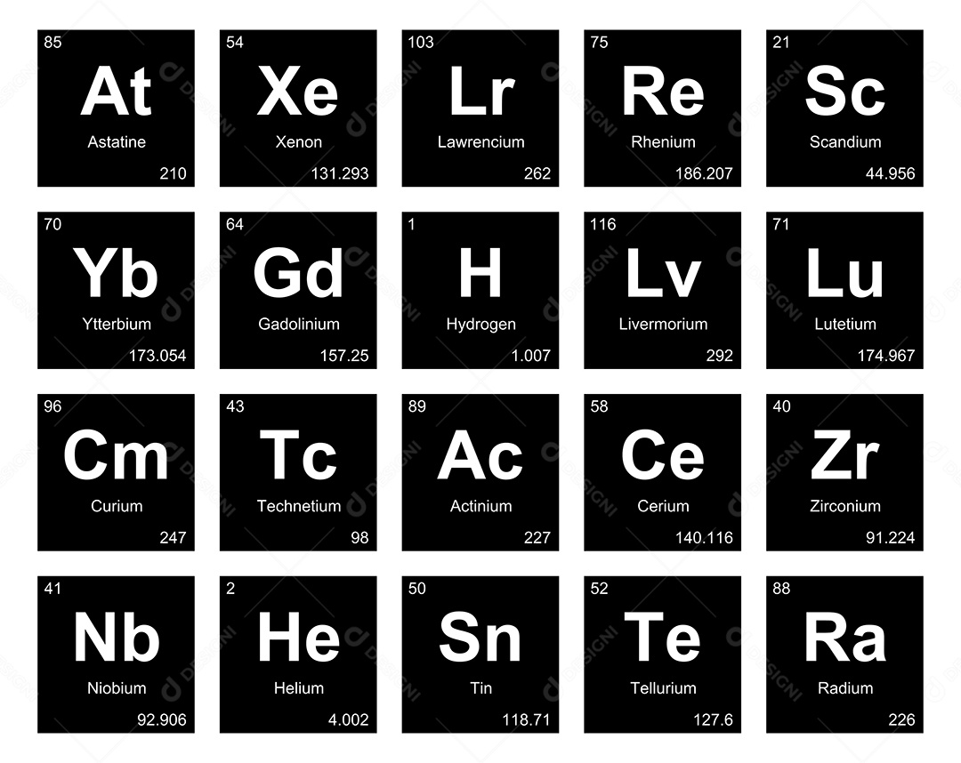 Tabela Periódica Ícones Vetor EPS