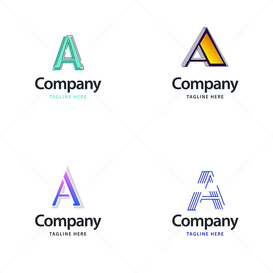 Logo A Logotipos Modernos Vetor EPS