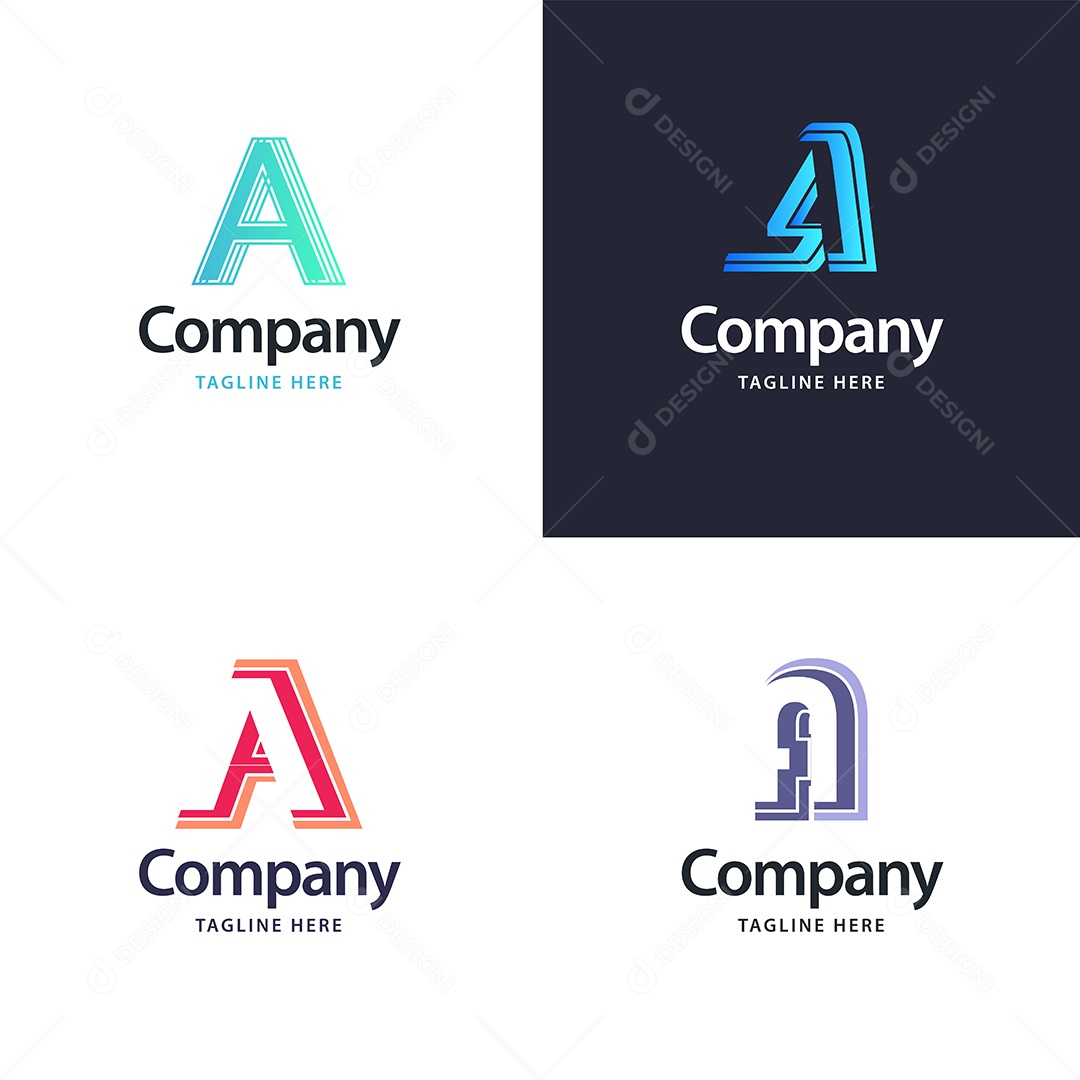 Logo A Logotipos Modernos Vetor EPS