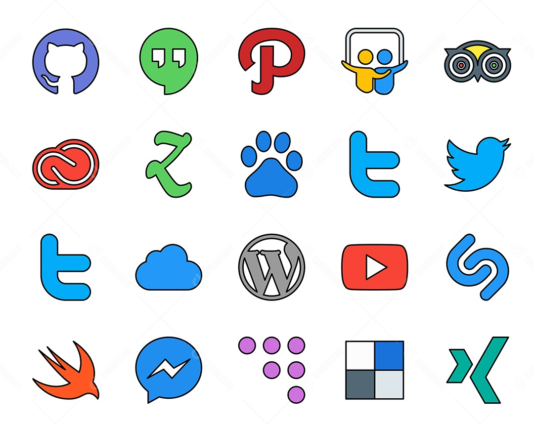 Pacote De Redes Sociais Vetor EPS