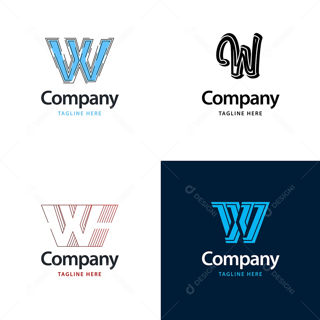 Logo W Logotipos Modernos Vetor EPS