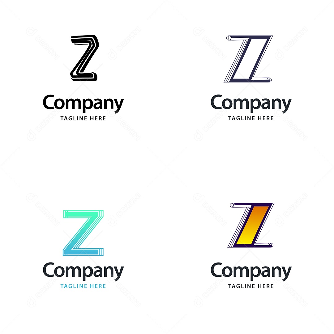 Logo Z Logotipos Modernos Vetor EPS
