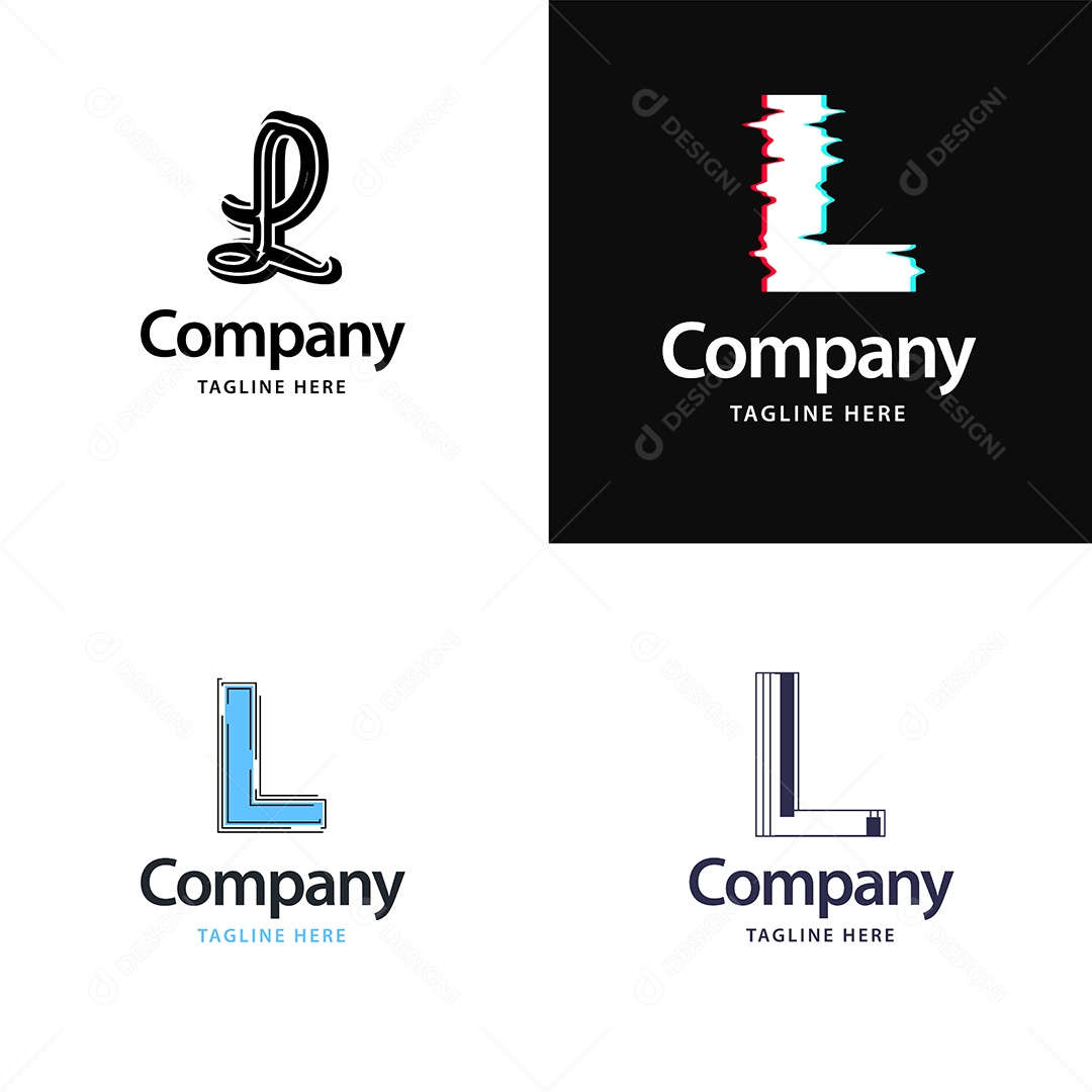 Logo L Logotipos Modernos Vetor EPS
