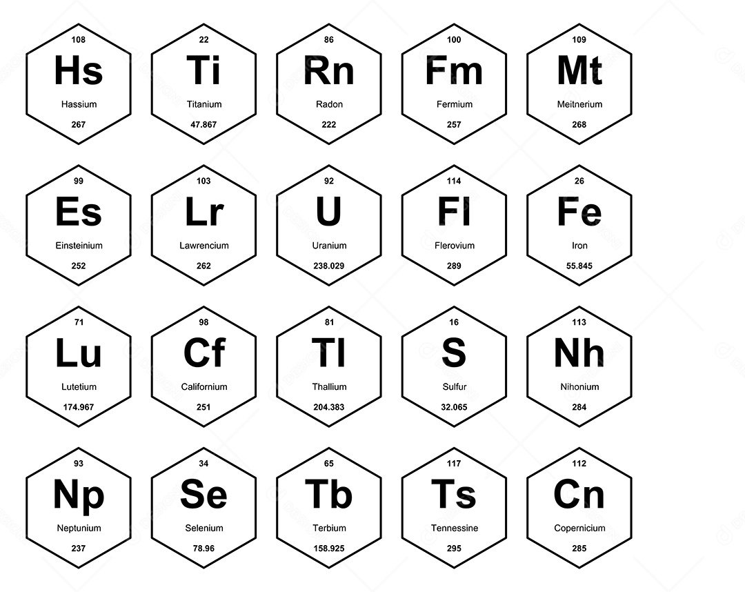 Tabela Periódica Ícones Vetor EPS