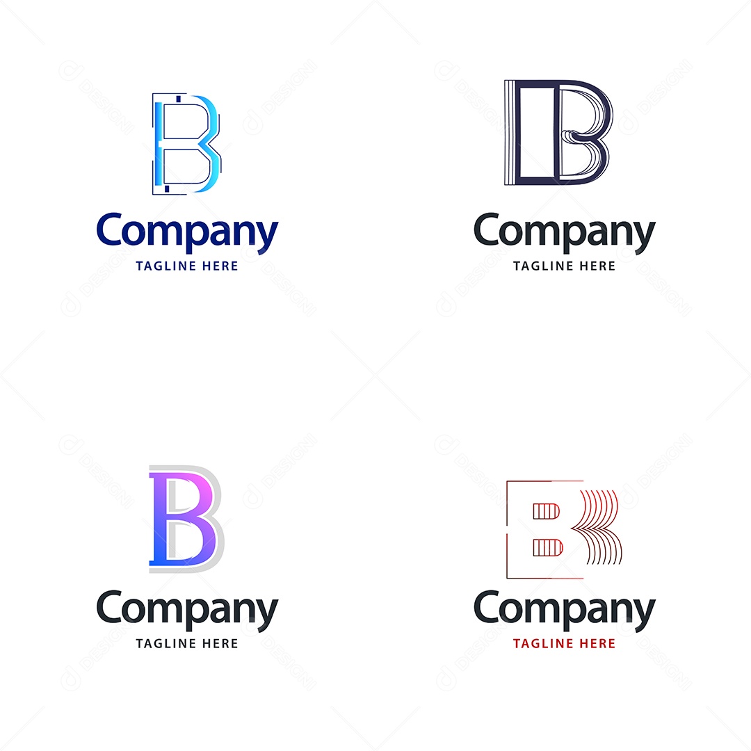 Logo B Logotipos Modernos Vetor EPS