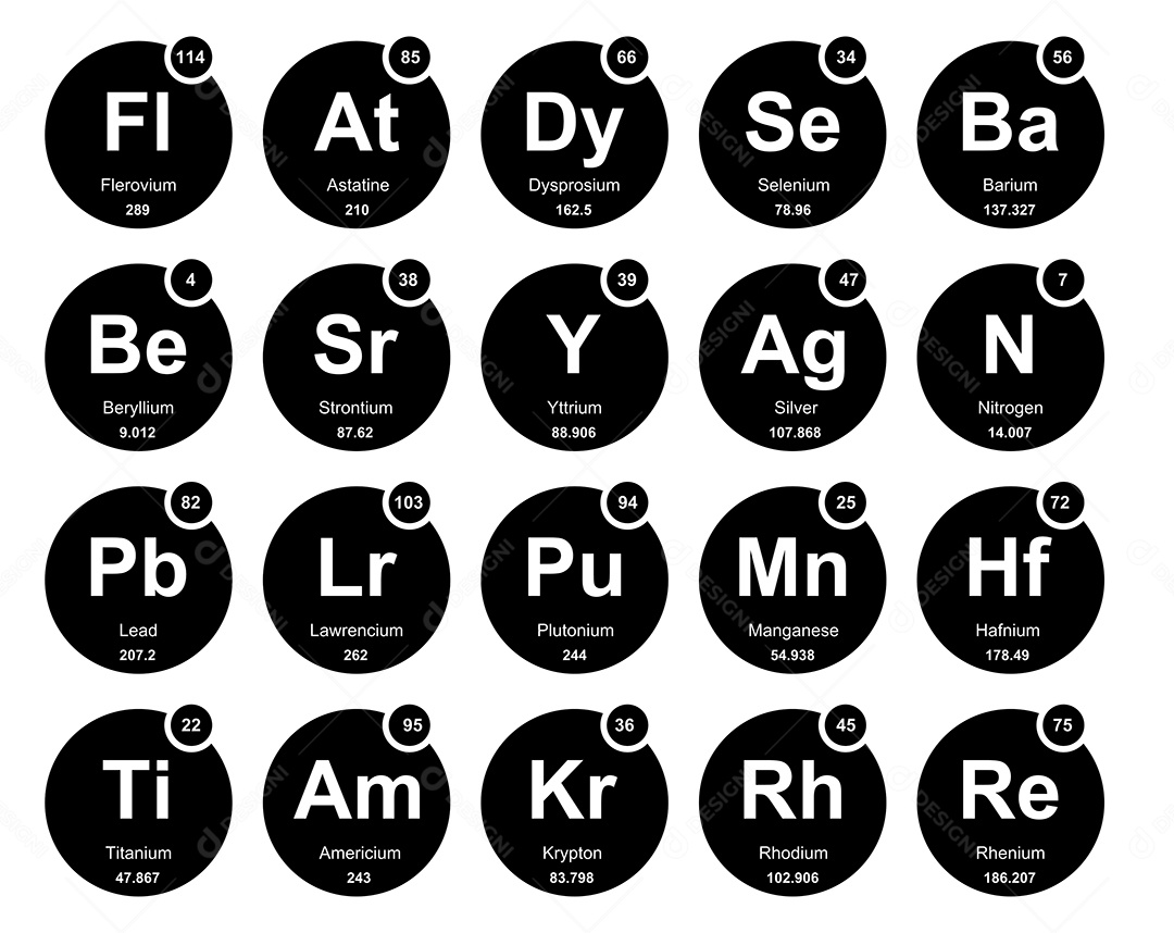 Tabela Periódica Ícones Vetor EPS