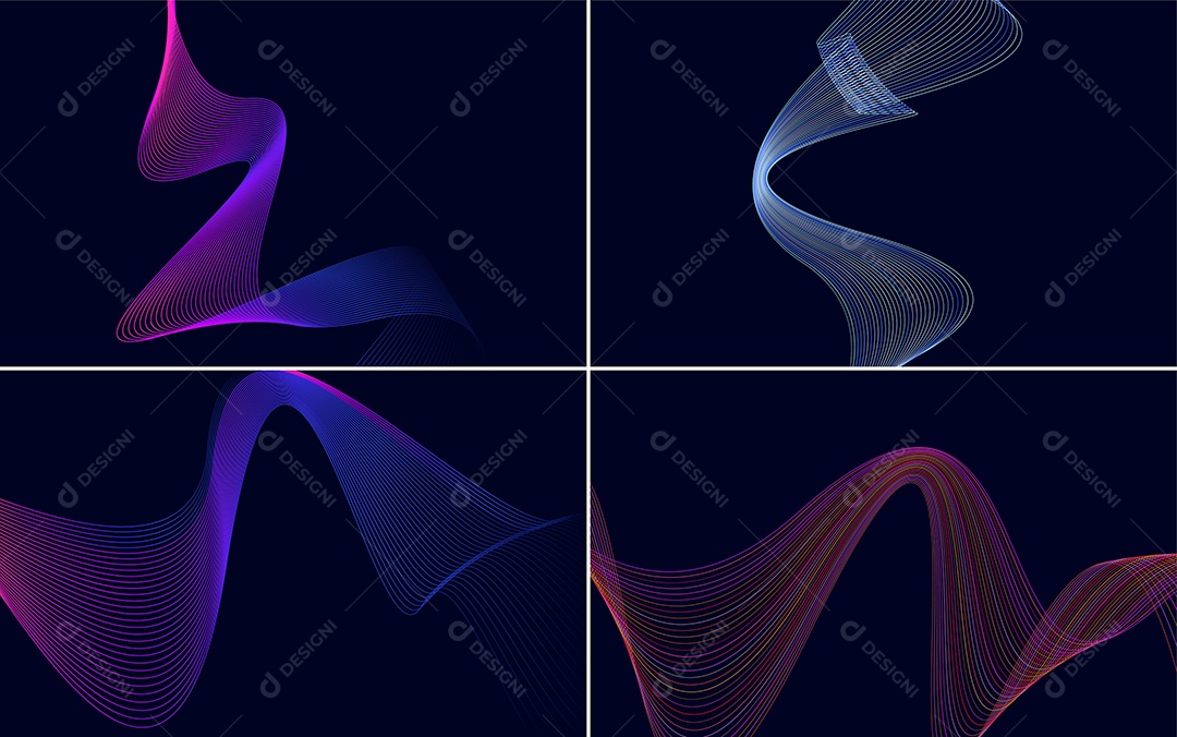 Ondas Sonoras Coloridas Dinâmicas De Linhas Vetor EPS