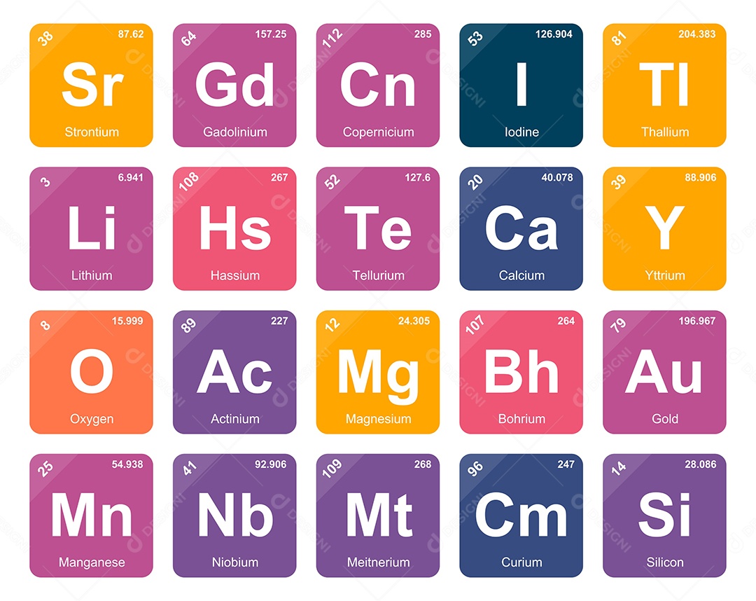Tabela Periódica Ícones Vetor EPS