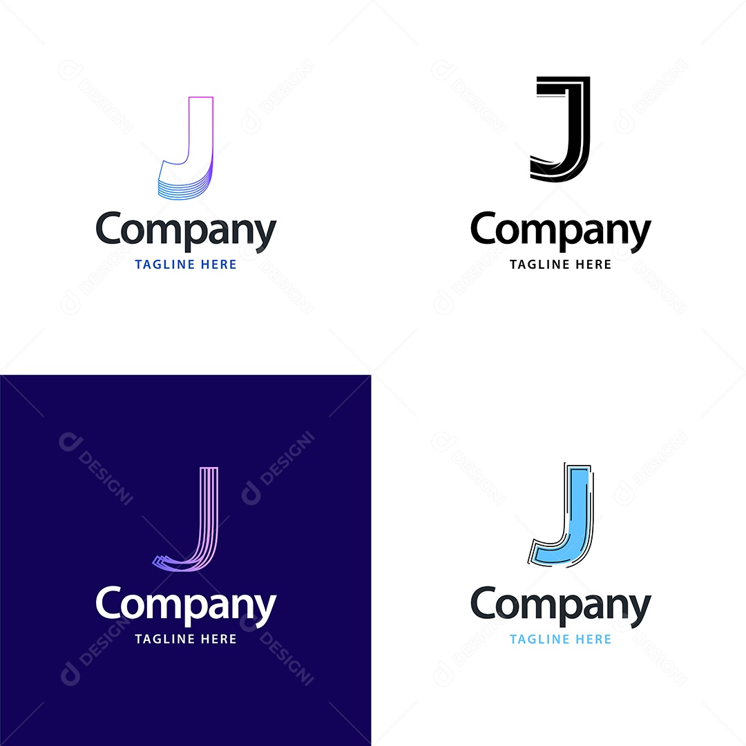 Logo J Personalizada Logotipos Modernos EPS