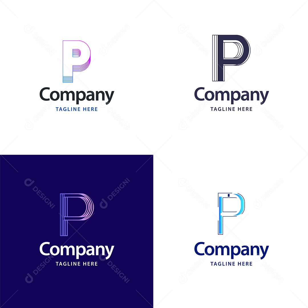 Logo P Personalizada Logotipos Modernos EPS