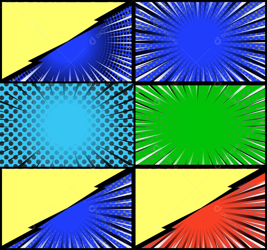 Fundo De Quadrinhos Coloridos Vetor EPS