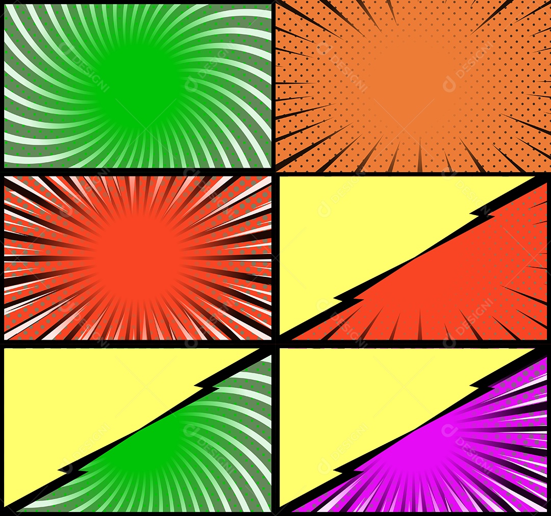 Fundo De Quadrinhos Coloridos Vetor EPS