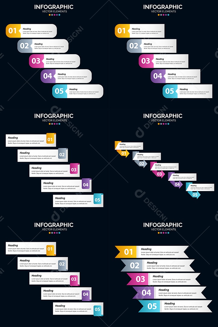 Pacote De Infográficos Vetoriais Vetor EPS