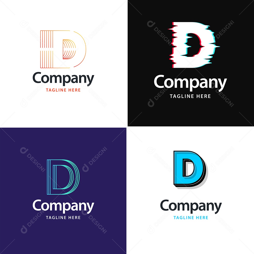 Logo D Personalizada Logotipos Modernos EPS