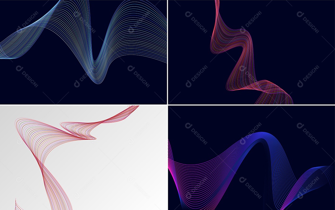 Ondas Sonoras Coloridas Dinâmicas De Linhas Vetor EPS