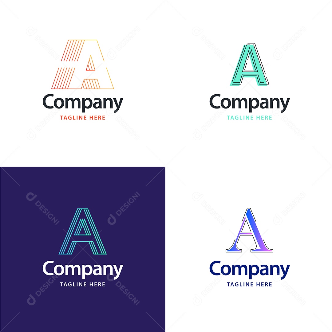Logo A Personalizada Logotipos Modernos EPS
