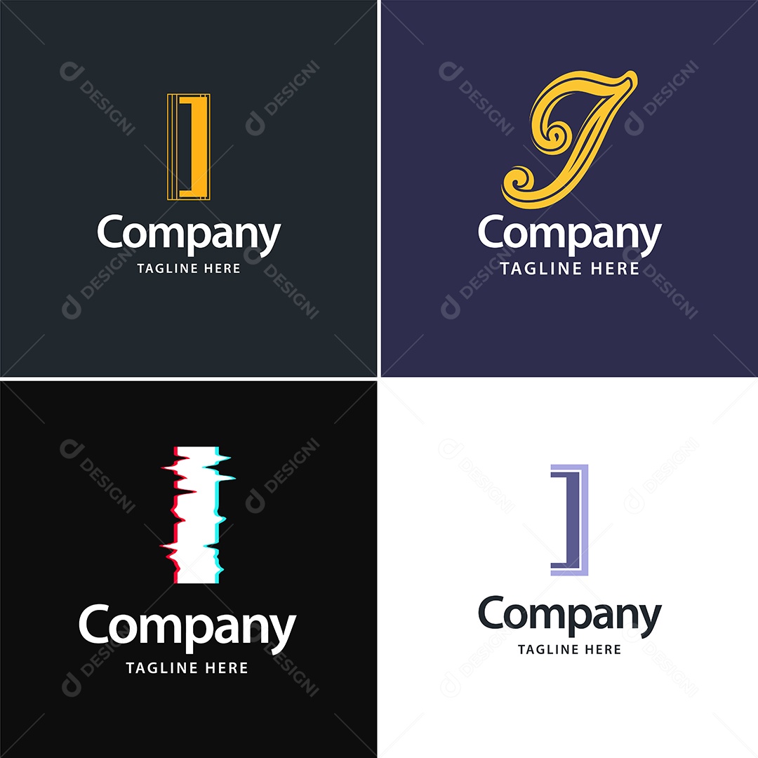 Logo I Personalizada Logotipos Modernos EPS