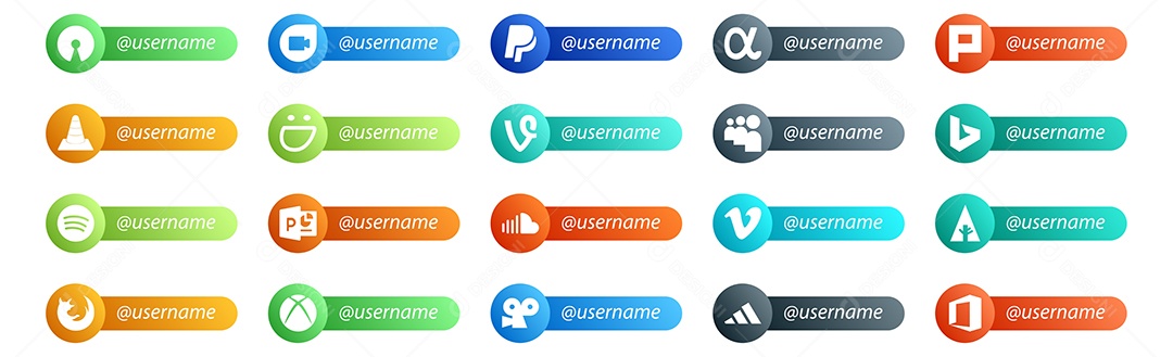 Pacote De Redes Sociais Vetor EPS