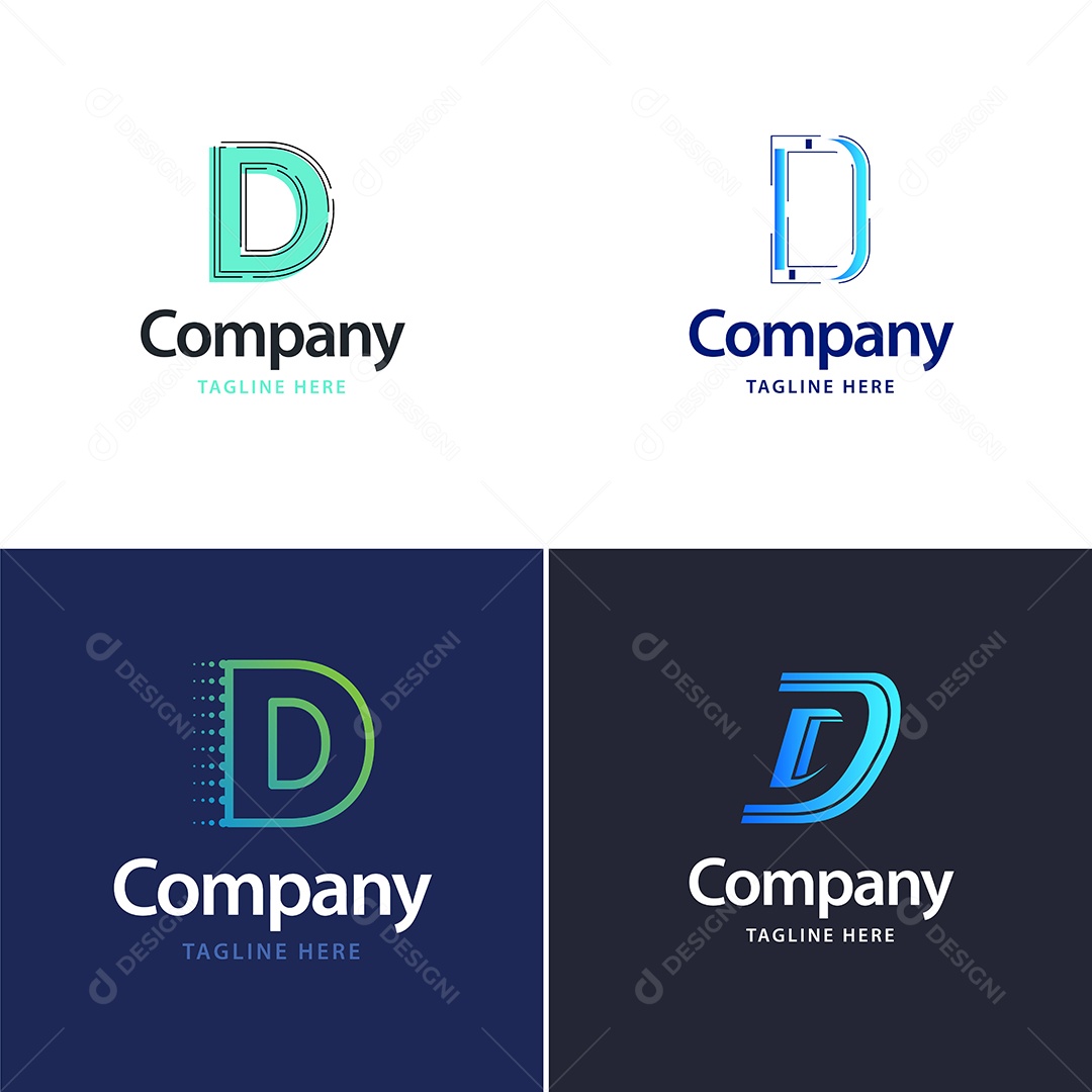 Logo D Personalizada Logotipos Modernos EPS