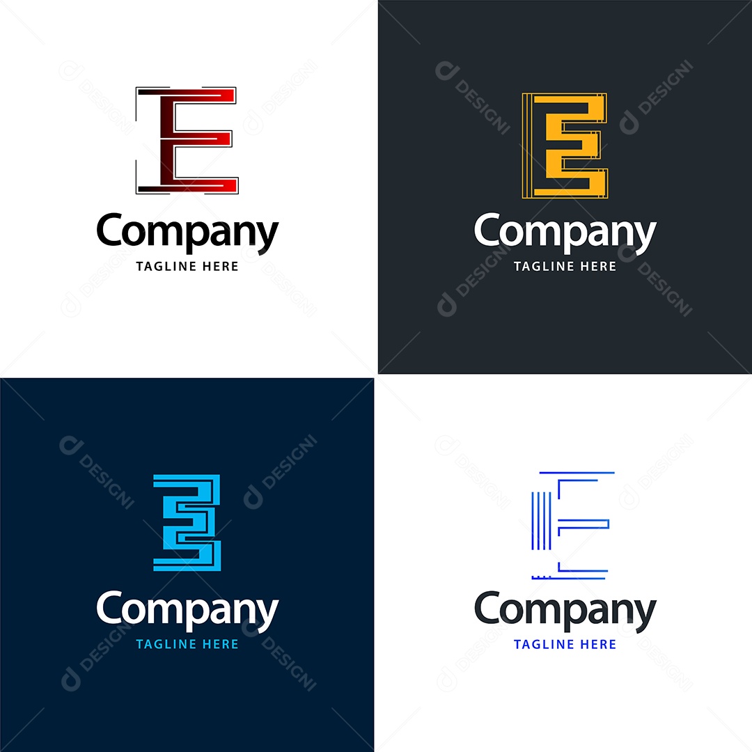 Logo E Personalizada Logotipos Modernos EPS